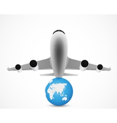 Airplane flying with world travel Airplane flying with world travel vector image