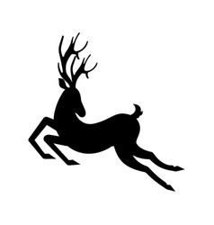silhouette deer running reindeer moving leaping vector image silhouette deer running reindeer moving leaping vector image