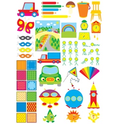 Simple objects for kindergarten vector image