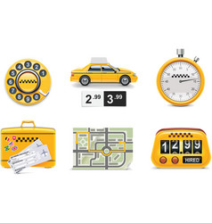 Taxi service icon set vector image