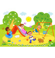 Kids at the playground vector image