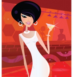 Sexy retro woman vector image