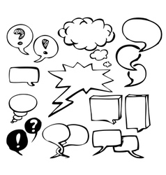 Doodle speech bubbles vector image