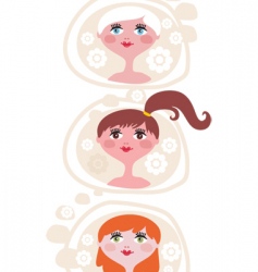 Three girls vector image