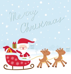 Santa in sledge vector image
