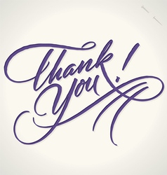 THANK YOU hand lettering vector image