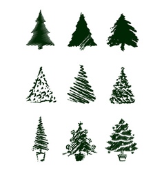 Christmas Tree Sketches Christmas Tree Sketches vector image
