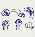 Set of many different hands vector image