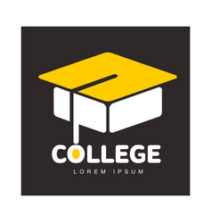 Graphic three colored square academic graduation Graphic three colored square academic graduation vector image