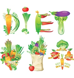 Diet menu concept vector image