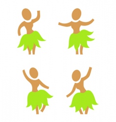 Hula dancers vector image