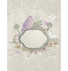 Vintage bird and label vector image