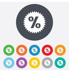 Discount percent sign icon Star symbol vector image