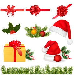 Set of christmas objects vector image