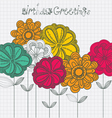 Card with flowers vector image