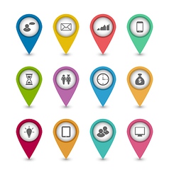Set business infographics icons for design website vector image