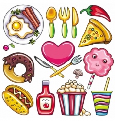 Set of readytoeat food icons vector image