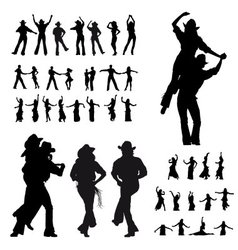 Dancers silhouette vector image