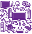 Set of computer and electronics equipment vector image
