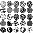 Black and white icons globe vector image
