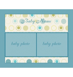 Baby boy arrival card with frame vector image