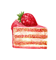 Hand drawn slice of cake watercolor style Hand drawn slice of cake watercolor style vector image