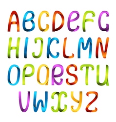 Rainbow ribbon alphabet vector image