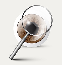 Magnifying Glass with Eye symbol vector image