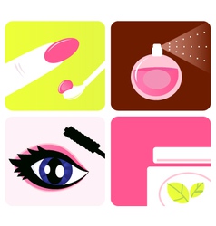 Cosmetic and makeup icons vector image