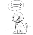 Cartoon dog dreaming about bone vector image