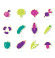 Retro vegetable icons vector image