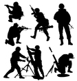 Armed Soldier Silhouette vector image