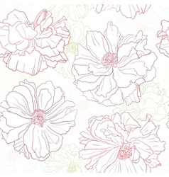 Floral wallpaper with poppy flowers vector image
