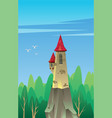 Digital castle with red roof Digital castle with red roof vector image
