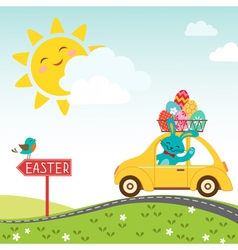 Road to happy Easter vector image