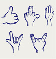 Set of many different hands vector image