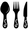 Knife fork and spoon vector image