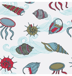Sea fauna Seamless background Sea fauna Seamless background vector image