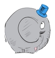 Cartoon elephant in top-hat vector image
