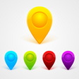 Simple colored gps icons vector image