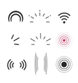 Signal icons radio signals waves and light Signal icons radio signals waves and light vector image