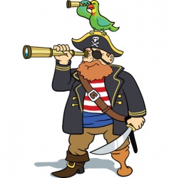Pirate and parrot scouting vector image