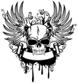 Skull with wings 1 vector image