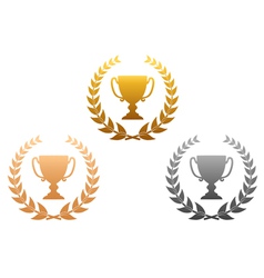 Golden silver and bronze awards vector image