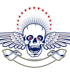 Skull wings vector image