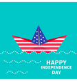 Boat Happy independence day US of America Boat Happy independence day US of America vector image