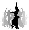 East woman dancers silhouette vector image