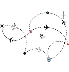 Airline plane flight path vector image