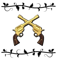 Gold Crossed Guns vector image