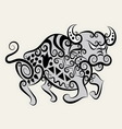 Bull ornament vector image